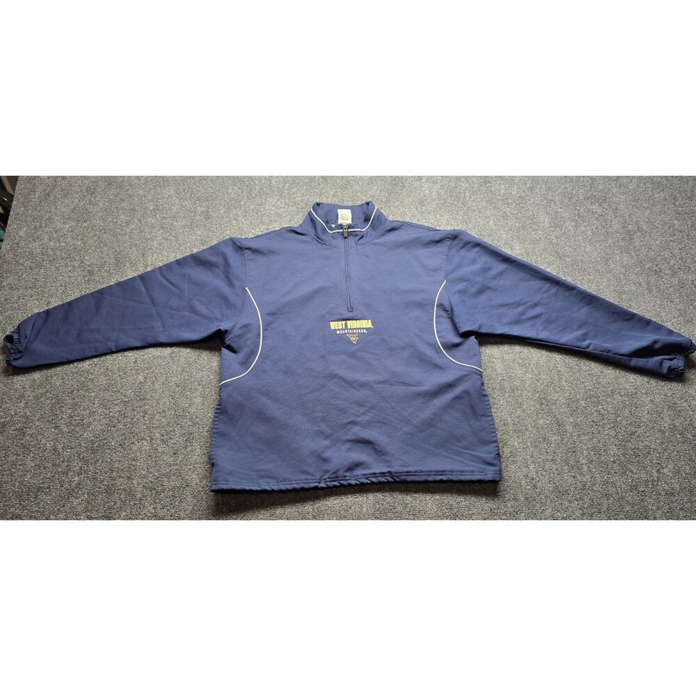 West Virginia Mountaineers Russell Athletics Blue Quarter Zip Pullover Medium